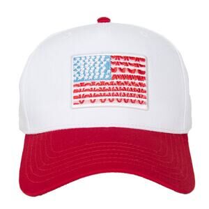 American Flag Patch Two Toned Trucker Hat Red White
